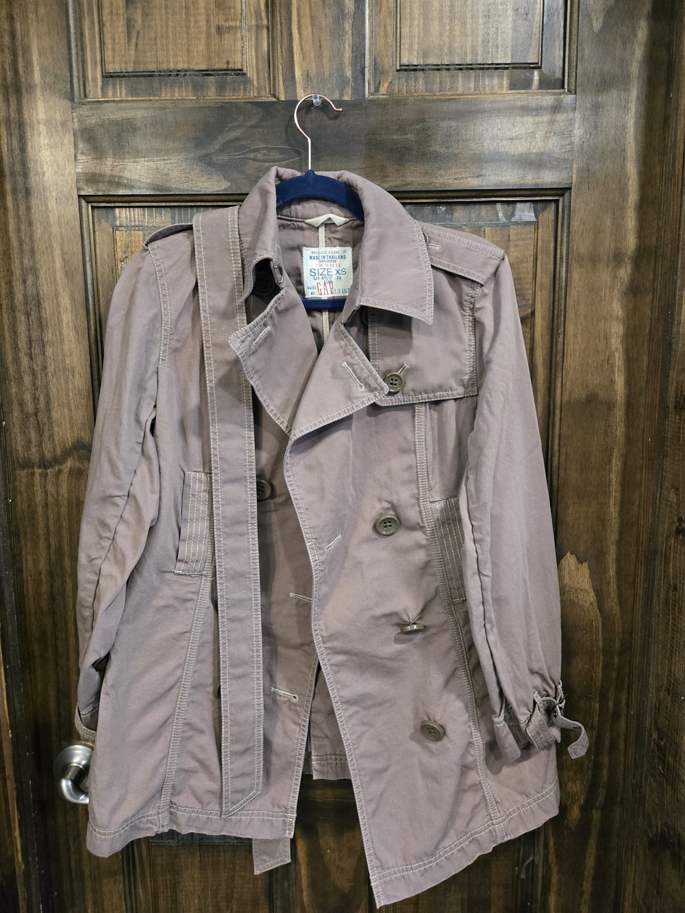 GAP Dusty Mauve Double-Breasted Trench Coat